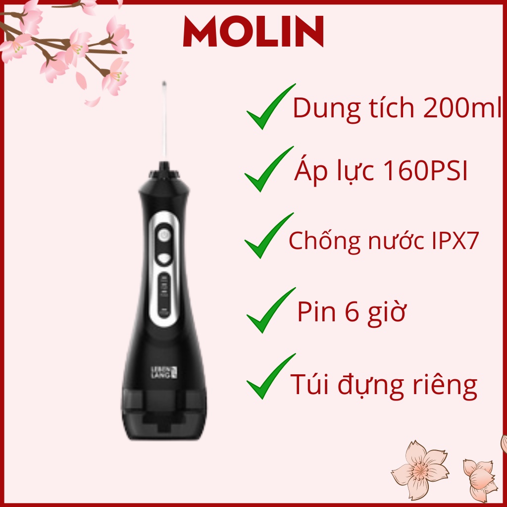 Tăm nước Lebenlang LBT1486S model 2022, 3 chế độ, 5 đầu tăm thay thế