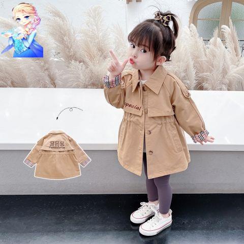 Áo Khoác Gió Dáng Dài Thời Trang Xuân Thu Hàn Quốc Mới Cho Bé Gái 2021