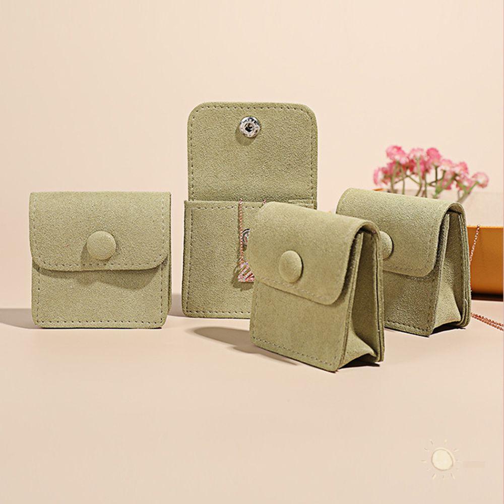 BSUNS Túi Đựng Trang Sức Vải Nhung Phối Nút Cài Đôi Tiện Dụng