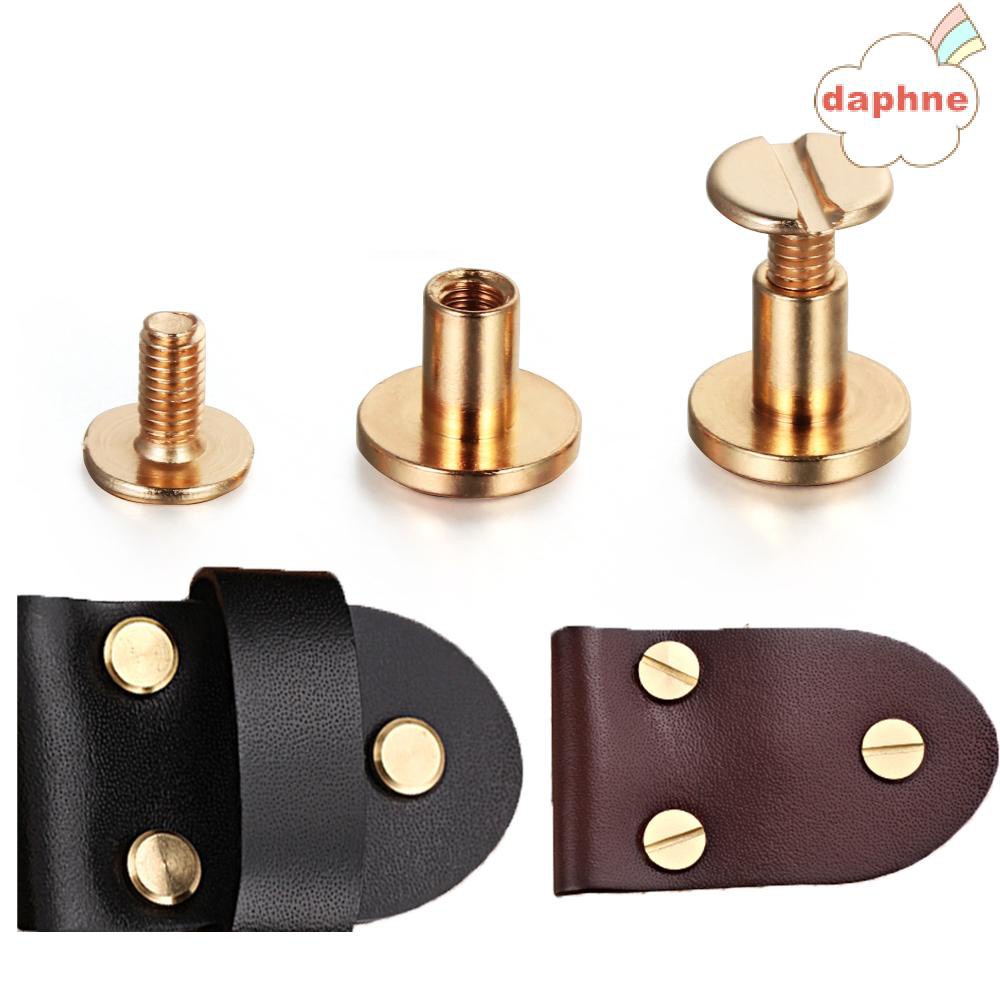 Bộ 10 đai ốc và ốc vít đầu tròn cỡ 5/6.5/8mm làm đồ thủ công da/túi xách/sổ sách kế toán