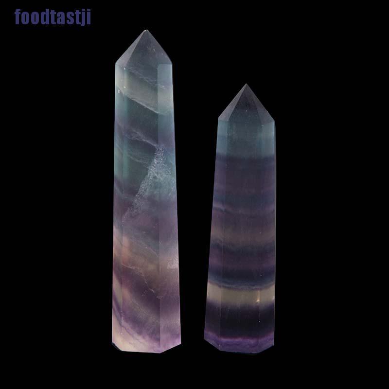 Đá thạch anh pha lê Fluorite tự nhiên 100% hình trụ lục giác mũi nhọn