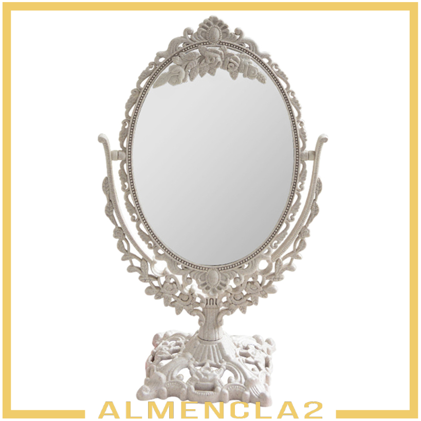 Gương Trang Điểm Để Bàn Hình Oval 360 Độ Tiện Lợi Almencla2