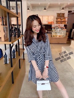 Đầm Caro Cột Ep Siêu Xinh