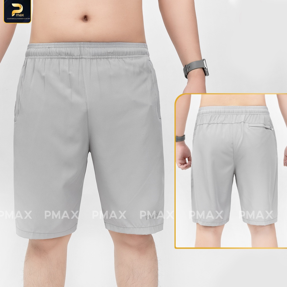 Quần đùi nam PMAX vải gió mềm không bai xù, siêu nhẹ cạp chun basic thể thao