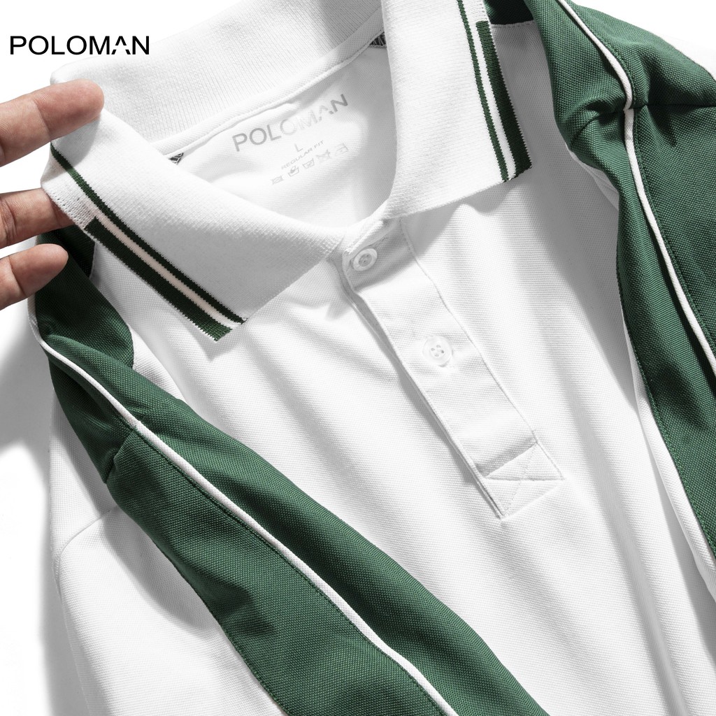 Áo Polo nam cổ bẻ phối Unkey vải cá sấu Cotton xuất xịn,chuẩn form.sang trọng-lịch lãm màu Trắng P23 - POLOMAN | BigBuy360 - bigbuy360.vn