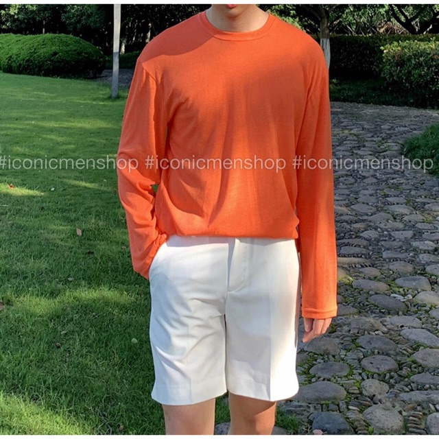 Áo thun nam dài tay fom rộng , vải cotton giấy | BigBuy360 - bigbuy360.vn