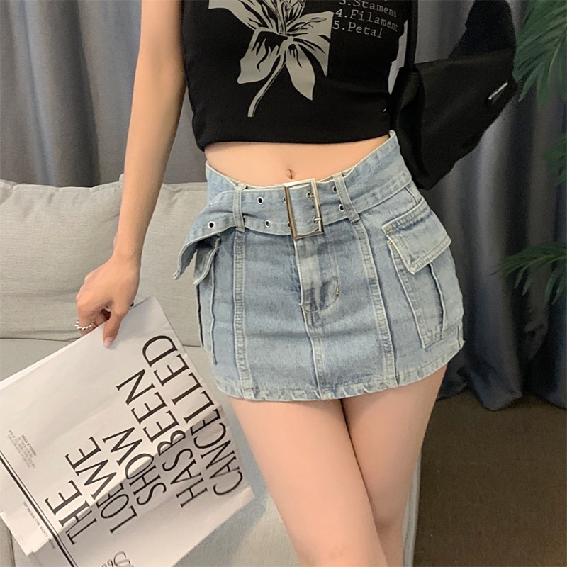 Quần Giả Váy Jeans Lưng Cao Thời Trang Quyến Rũ