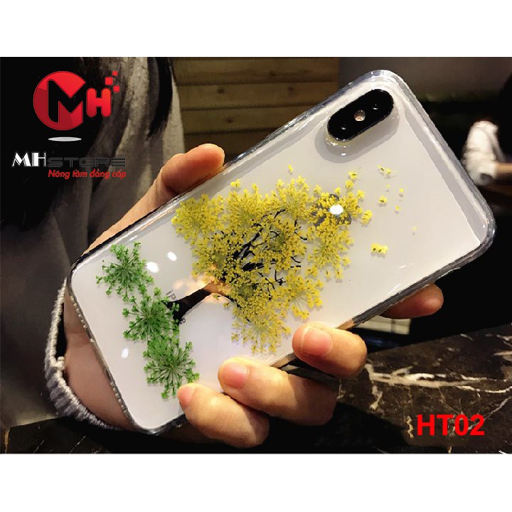 Ốp lưng hoa thật ép khô dành cho Iphone HT02