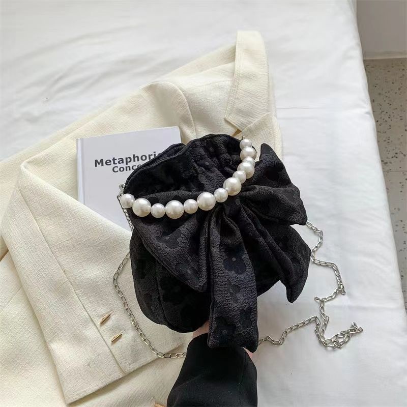 Túi Xách Đeo Chéo Đính Ngọc Trai Và Nơ Phong Cách Hàn Quốc Dễ Thương Thời Trang Mùa Hè Dành Cho Nữ