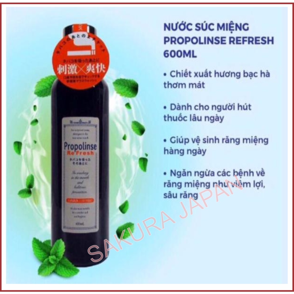 Nước súc miệng Propolinse 600ml [freeship] nội địa Nhật
