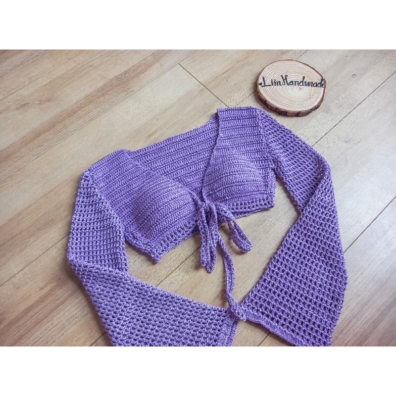 Áo tay dài, ống tay leo, cột dây ngực xinh xắn Handmade