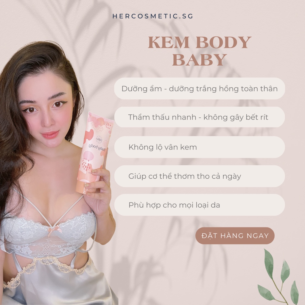 [Chính hãng] Kem dưỡng trắng da toàn thân Baby Body Zuyu - Tặng kèm 1 gói tắm trắng thảo dược | BigBuy360 - bigbuy360.vn