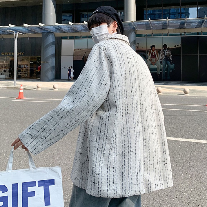 Áo khoác dạ nam cổ vest K9, áo khoát jacket nam 2 cúc Hàn Quốc 7148