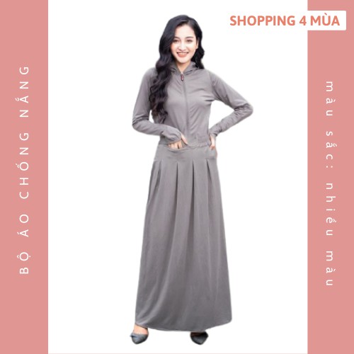 💥XUẤT DƯ💥 Bộ áo chống nắng thông hơi kèm chân váy chất liệu vải Cotton Xuất Nhật