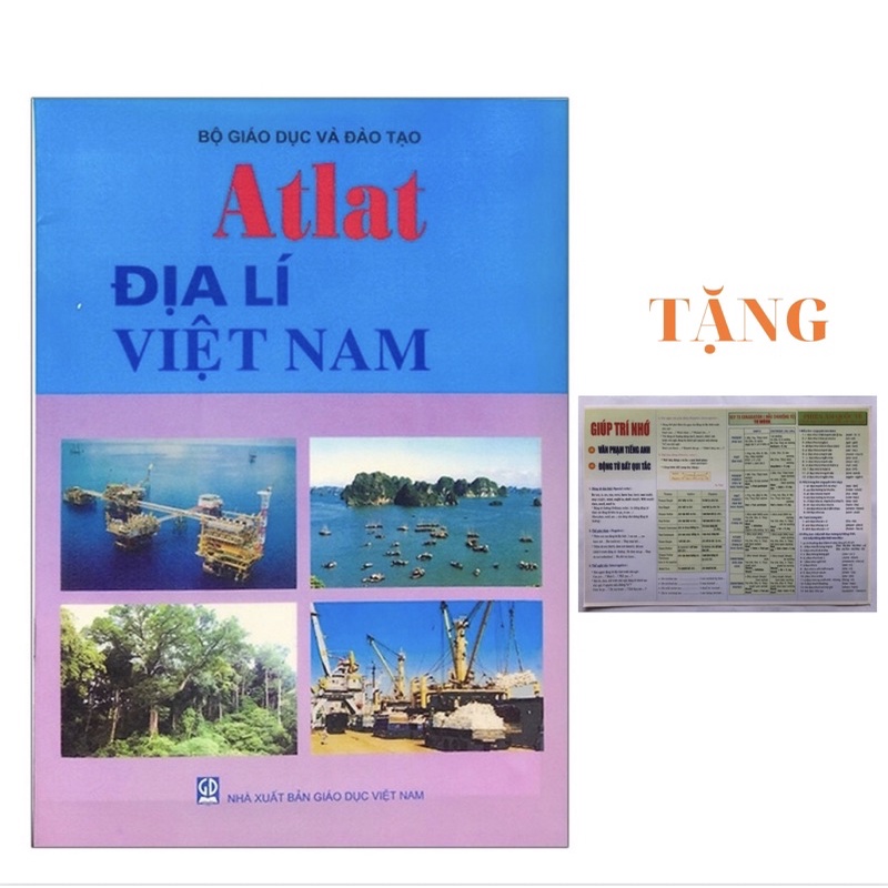 Sách - Atlat Địa lí Việt Nam - bản mới 2022 (tặng 1 bảng giúp trí nhớ văn phạm Tiếng Anh)