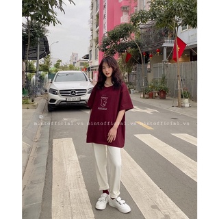 Áo phông gấu clever đỏ thẫm