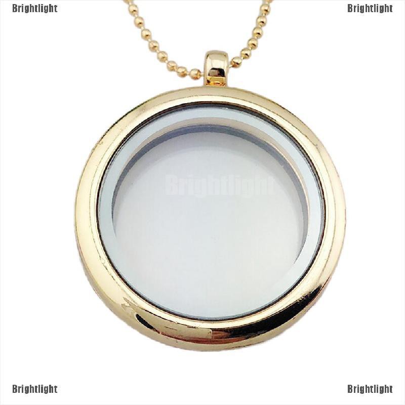 [Bright] New Floating Charm Living Memory Glass Round Locket Charms Pendant [Light]