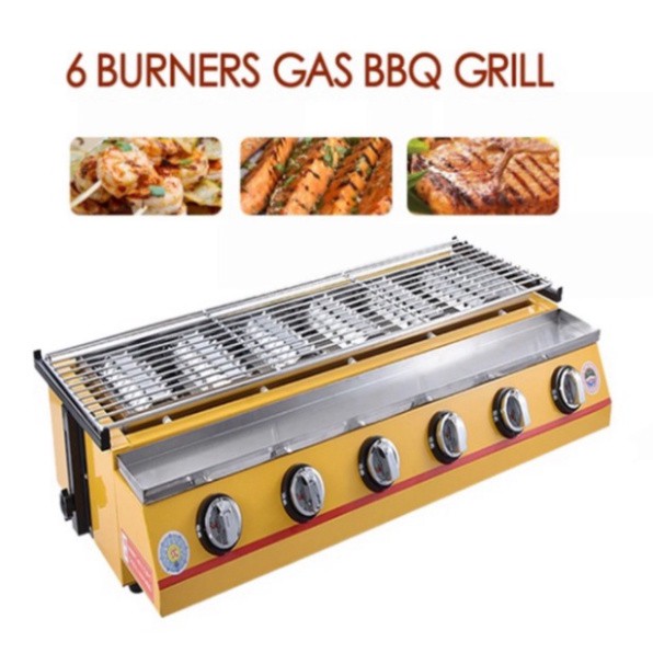 Bếp nướng ga 6 đầu đốt, bếp gas chuyên nướng hải sản, thịt bbq ETON ET-K233