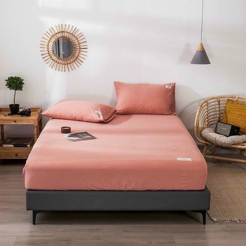 BỘ GA GIƯỜNG COTTON TICI 3 MÓN MÀU TRƠN PHONG CÁCH HÀN QUỐC