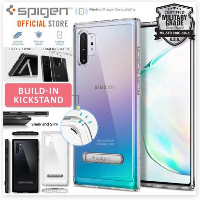 [HÀNG CHÍNH HÃNG] Ốp Samsung Galaxy Note 10 Spigen Ultra Hybrid S mặt lưng PC trong suốt không ngã màu