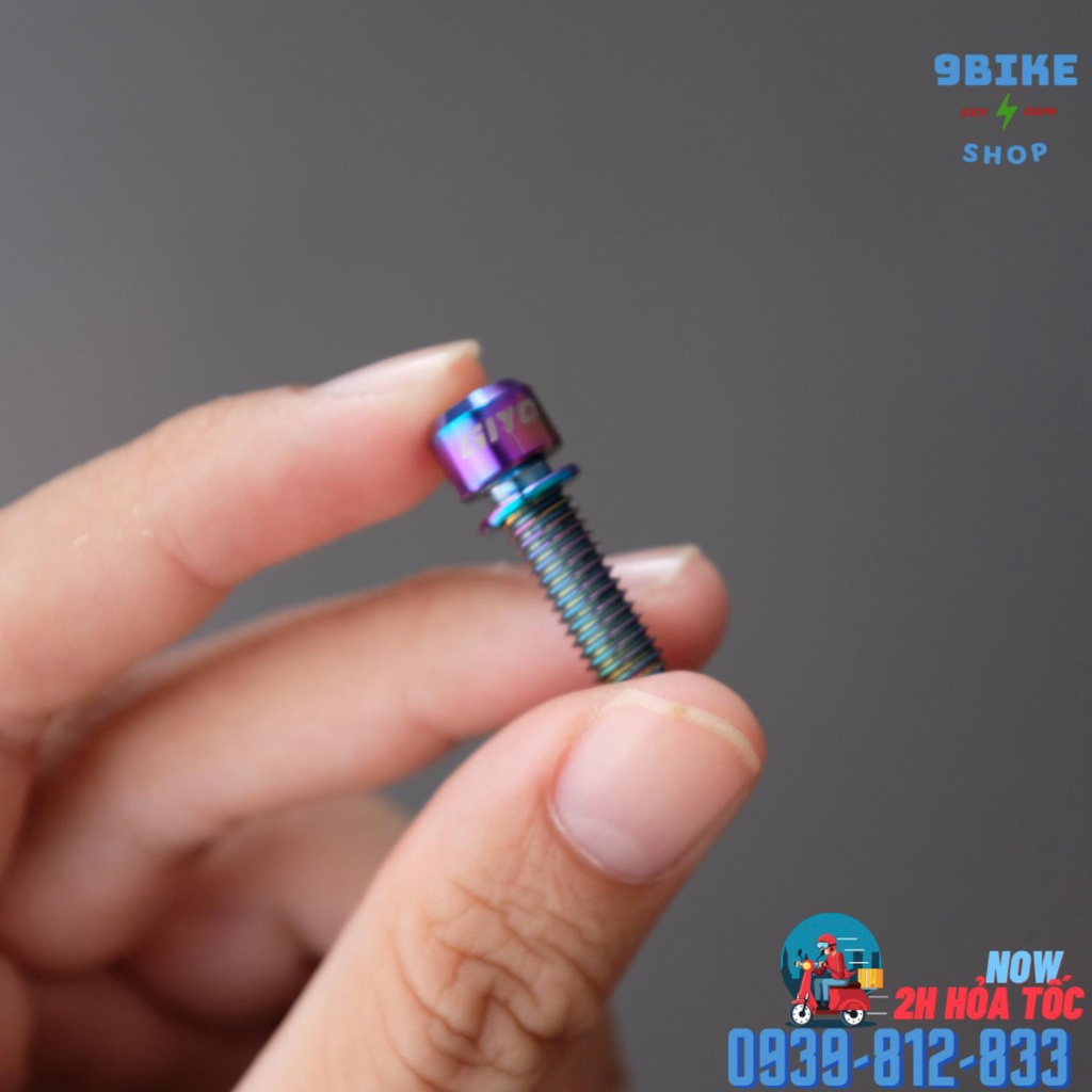 Bộ 4 con ốc titan bắt heo dầu xe đạp m6 x 18mm Giyo