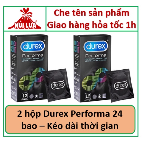 Combo 2 hộp Bao Cao Su KÉO DÀI CUỘC YÊU Durex Performa hộp - 24 cái