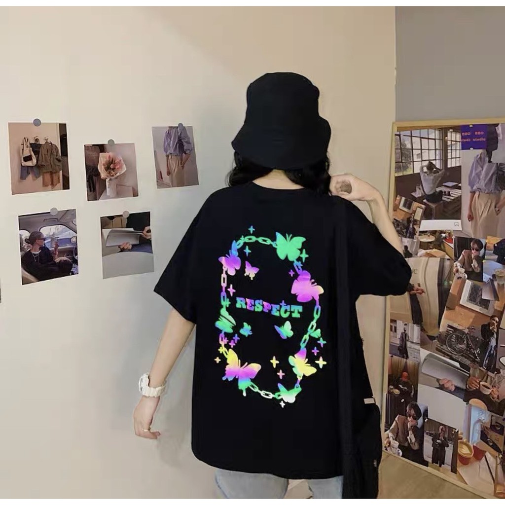 Áo Thun Xích Bướm  LOGO PHẢN QUANG Unisex (Chụp FLASH mới PHẢN QUANG)