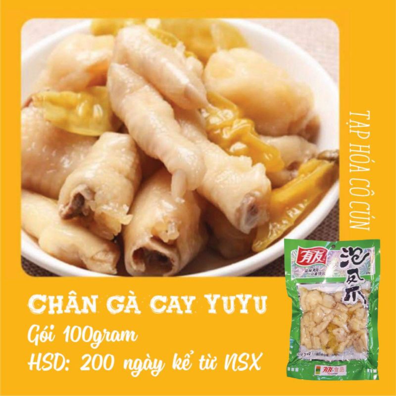 [CỰC NGON] CHÂN GÀ YUYU gói 100gram CỰC CAY VỚI ỚT XANH TRÙNG KHÁNH