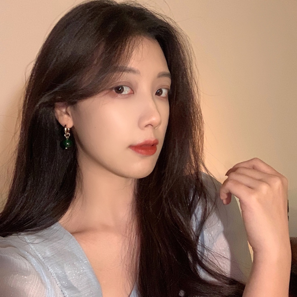 Khuyên tai tròn không đối xứng thời trang phong cách retro cá tính