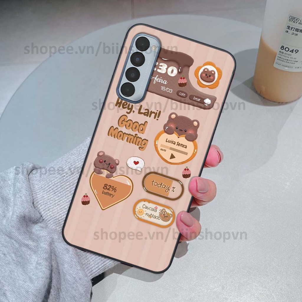 Ốp Oppo Reno4 / Reno4 Pro / Reno 4 in 3D icon gấu nổi siêu xinh, siêu đáng yêu, cá tính phong cách