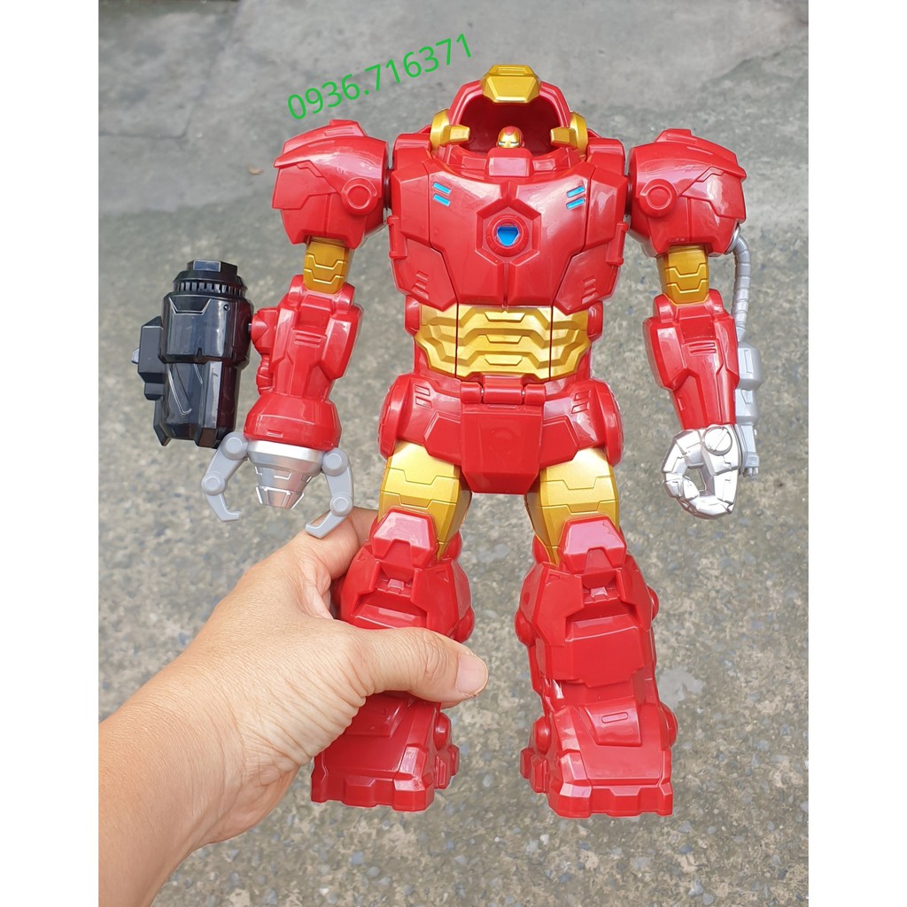 Mô hình nhân vật Robot 2 trong 1 Marvel Super Hero Adventures cao 26cm hàng Hasbro