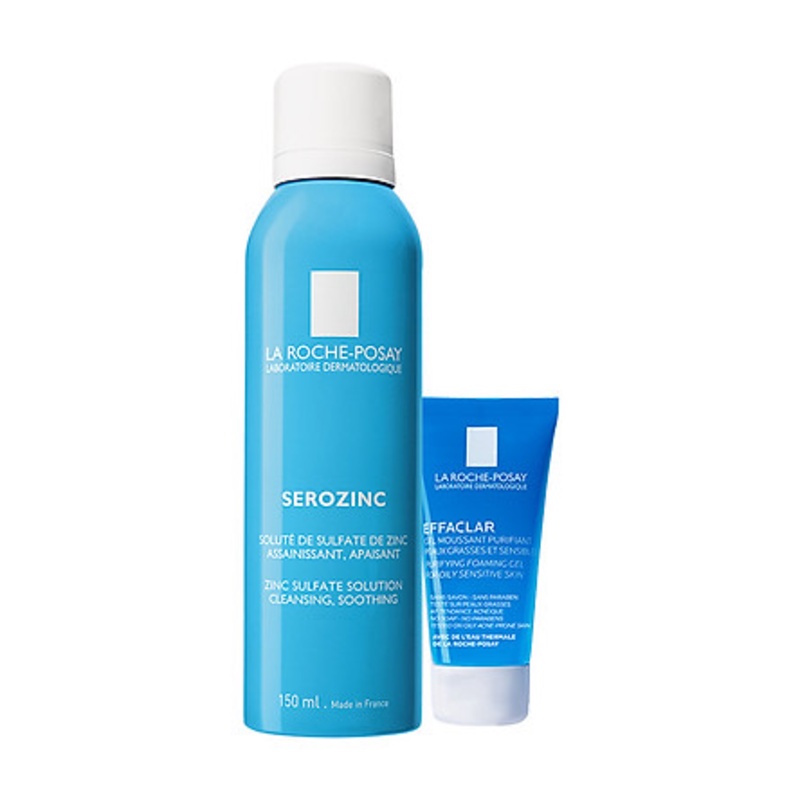 Bộ sản phẩm xịt khoáng giảm dầu ngừa mụn và làm sạch sâu cho da dầu mụn La Roche-Posay Serozinc