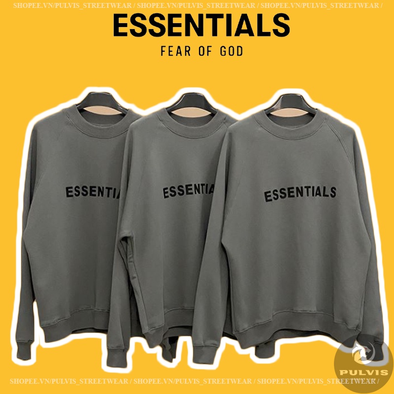 - Áo sweater Fear of God ESSENTIALS ss20 Charcoal, áo sweater FOG