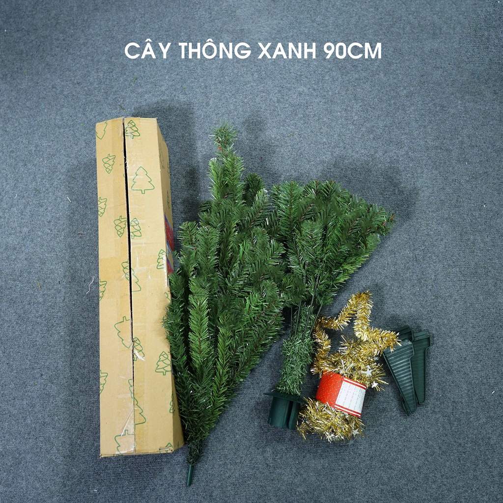 Cây thông noel 90cm trang trí giáng sinh cho nhà cửa, phòng khách, phòng ngủ hàng Việt Nam chất lượng cao