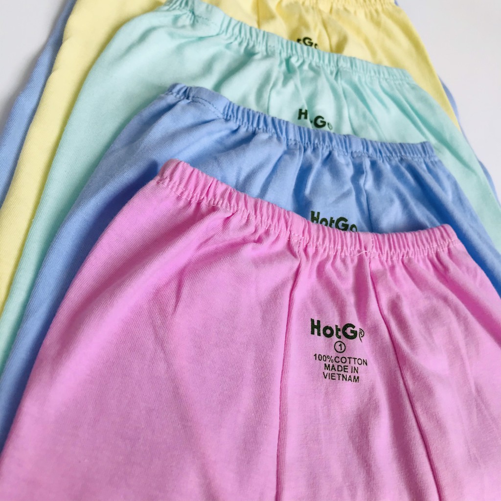 Set 5 quần dài sơ sinh vải màu Hotga cho bé