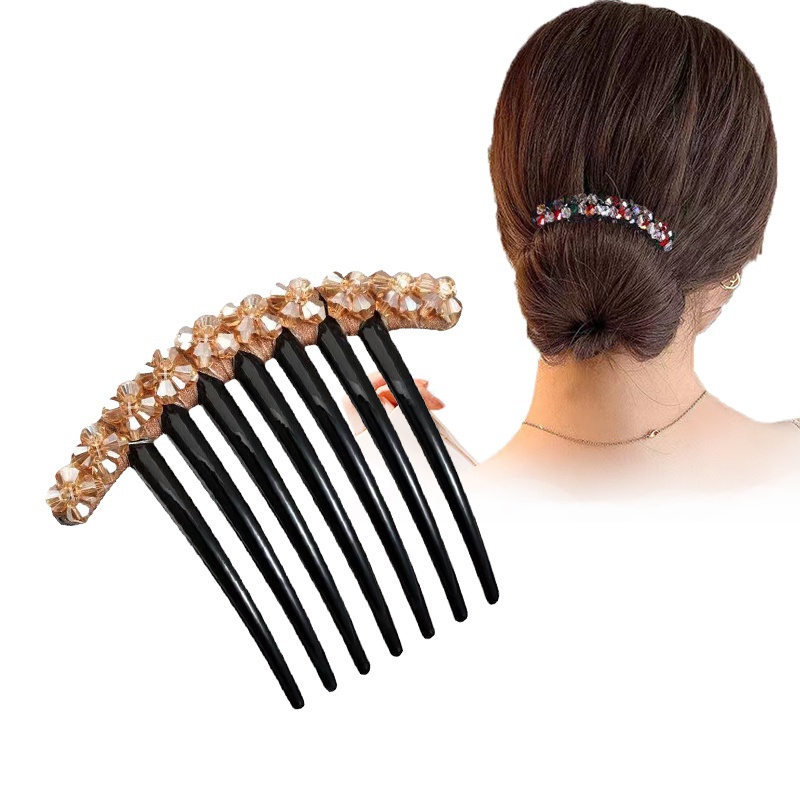 Lược Cài Tóc Đính Hạt Pha Lê Chống Trượt Phong Cách Hàn Quốc Đơn Giản Và Cá Tính
