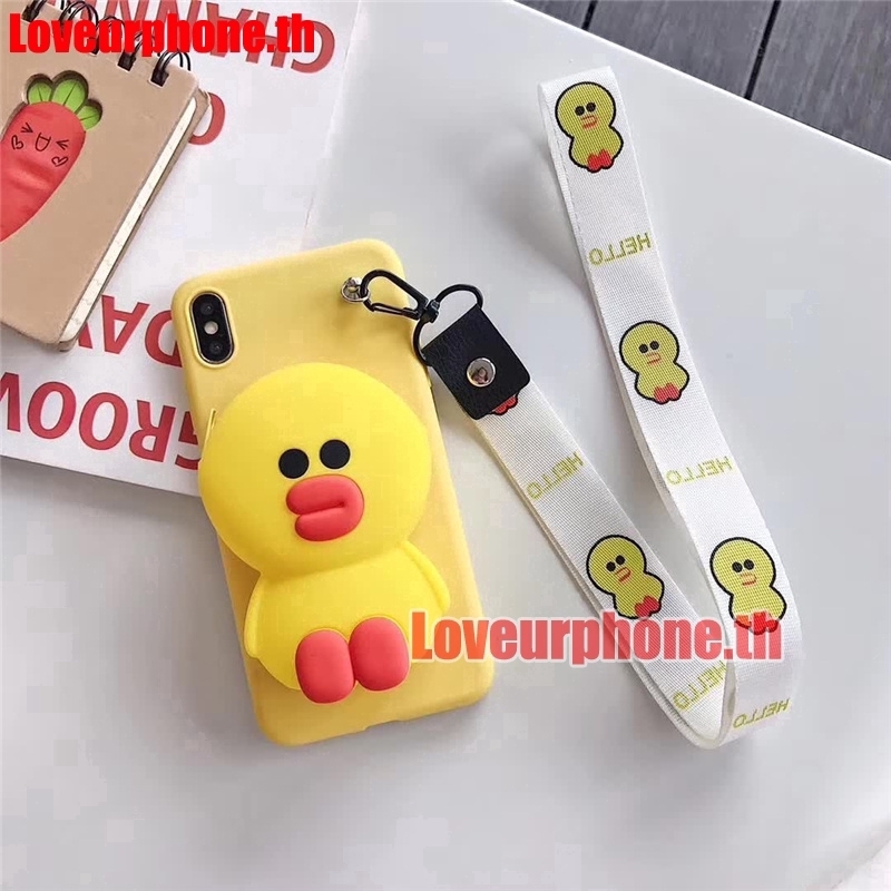 Ốp điện thoại hình hoạt hình 3D có dây cho Samsung Galaxy A51 A71 A81 A91 A01 A11 A21 Note 10 Lite S10 Lite