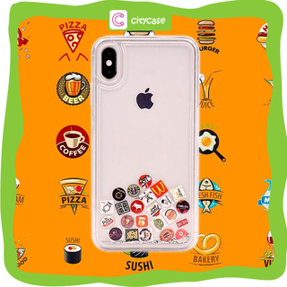 Ốp Iphone kim tuyến Icon Fastfood 6/6s/6plus/6splus/7/7plus/8/8plus/X/XS/XSmax