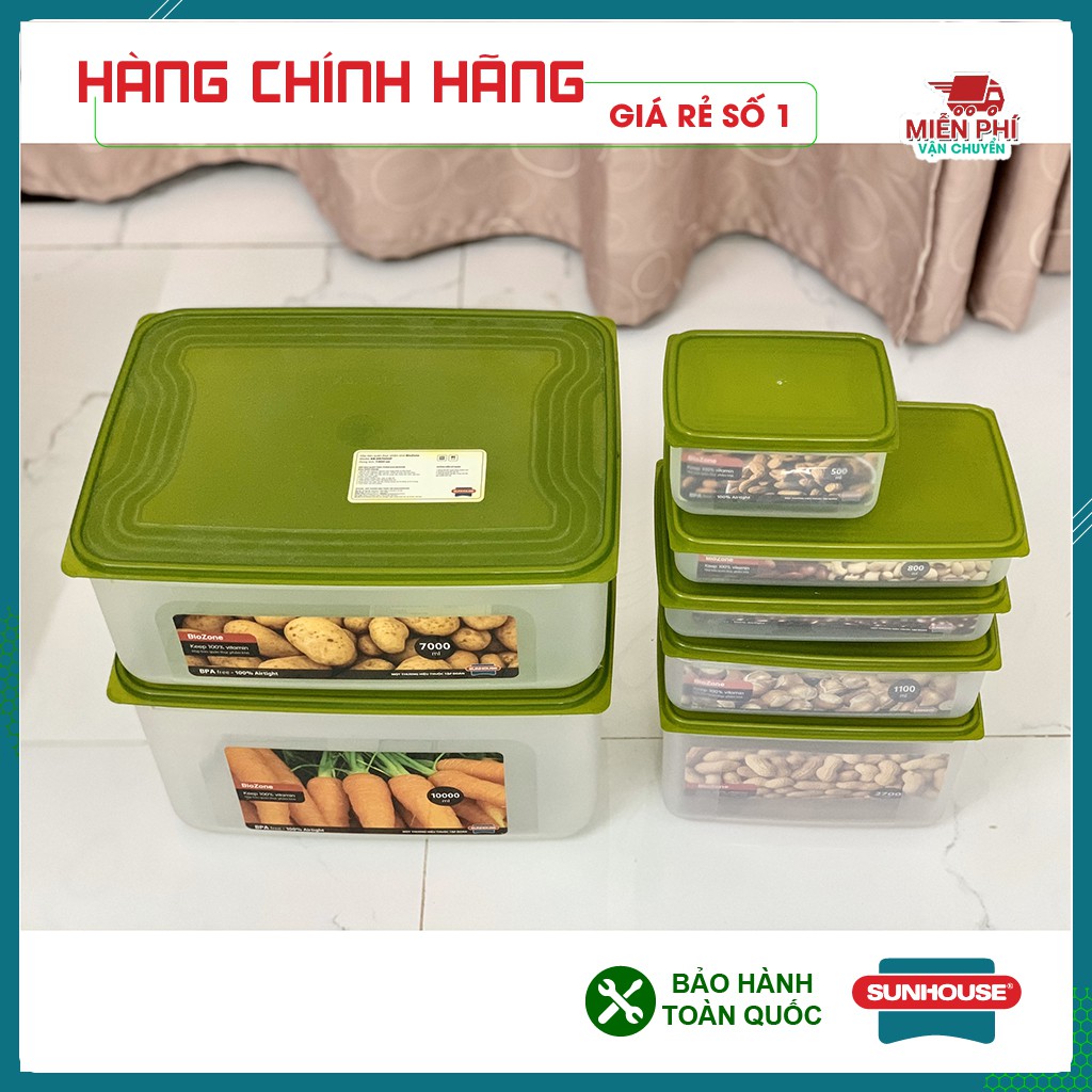Hộp bảo quản thực phẩm khô SUNHOUSE BioZone,hộp đựng thức ăn SUNHOUSE, 400ML, 500ML,800ML, 1100ML, 2700ML, 7000ML