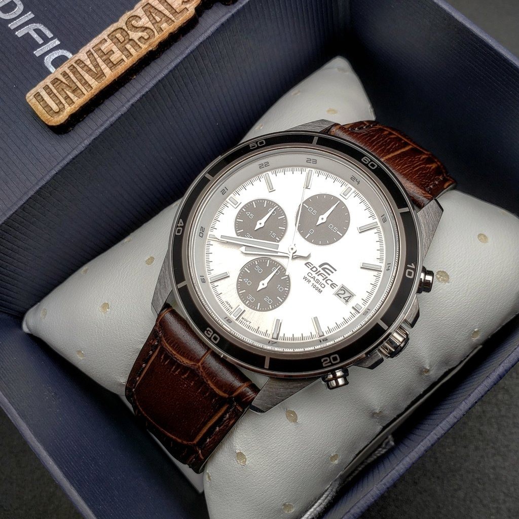 Đồng hồ nam Casio EDIFICE EFR-526L-7AVUDF Chính hãng - Dây Da - chống nước độ sâu 10