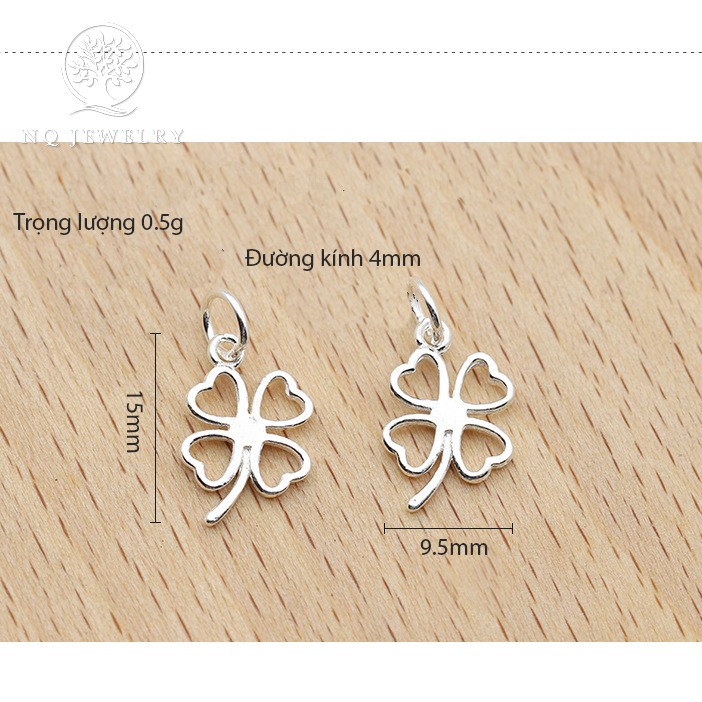 Charm bạc cỏ 4 lá treo - NQ Jewelry