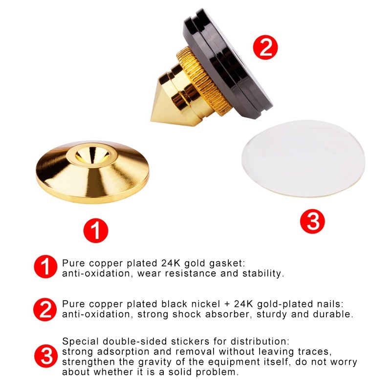 Set 4 Phụ Kiện Loa Màu Vàng Có Chân Đứng Cách Ly Chuyên Nghiệp