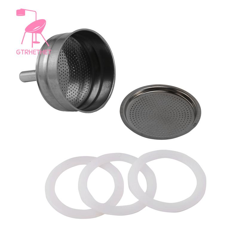 Set 6 phễu thay thế cho máy pha cà phê Moka Express kèm 3 vòng đệm