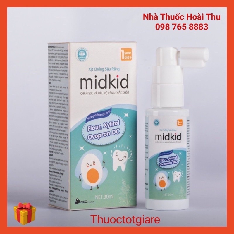 Combo 2 hộp Xịt chống Sâu Răng MIDKID - Kèm Quà tặng hấp dẫn cho bé