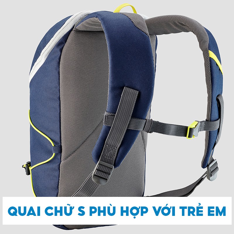 Balo trẻ em QUECHUA mh100 10 lít leo núi dã ngoại - xanh dương/vàng