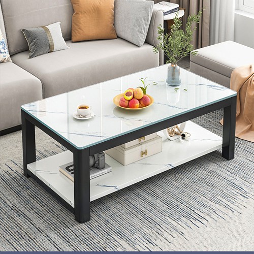 Bàn Trà Vân Đá Cẩm Thạch 2 Tầng Cao Cấp, Thiết Kế Khỏe Khoắn Mang Lại Sự Sang Trọng Cho Ngôi Nhà Kích Thước 100x46x48cm