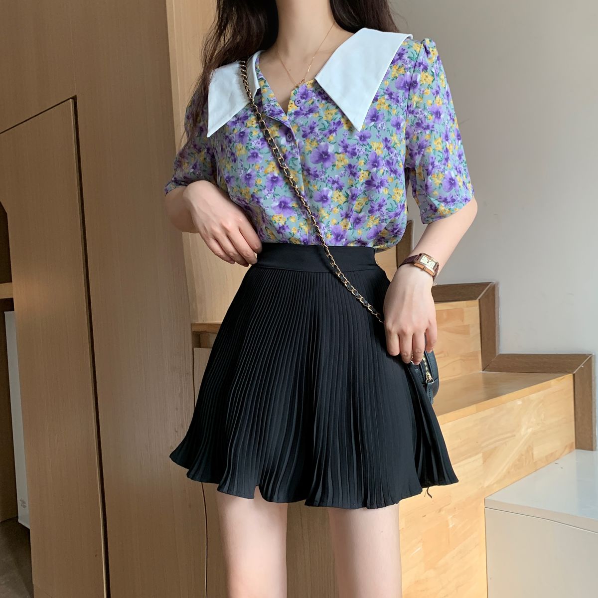 Chân Váy Chữ A Lưng Cao Xếp Ly Xinh Xắn Cho Nữ | BigBuy360 - bigbuy360.vn