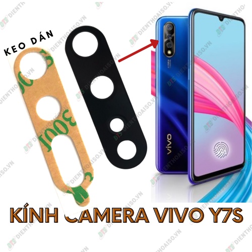 Mặt kính camera vivo y7s có sẵn keo dán