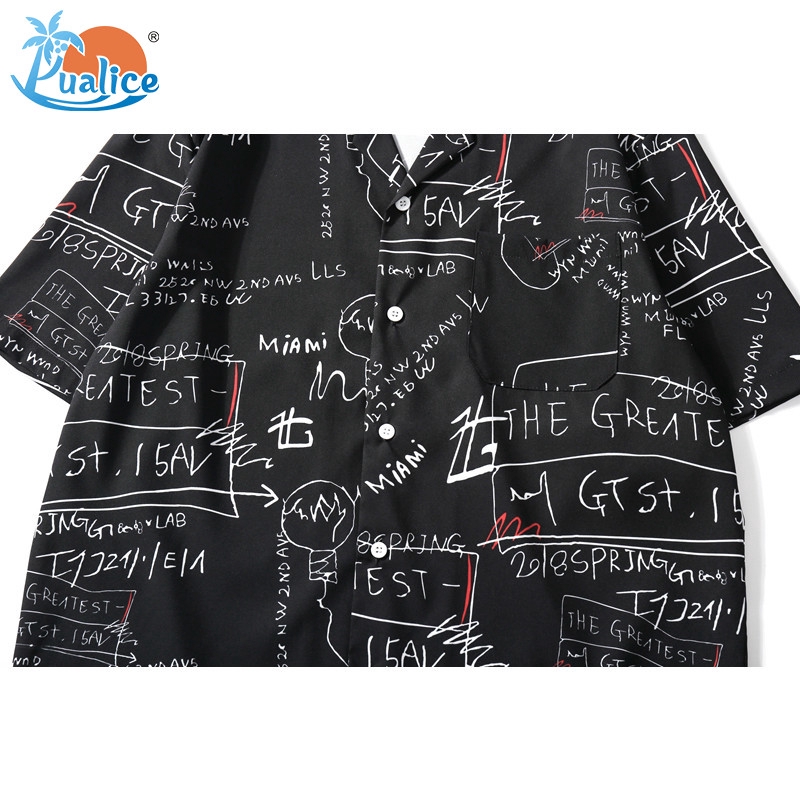 New European and American digital printing shirt men's and women's summer beach loose Hawaiian Shirt | BigBuy360 - bigbuy360.vn