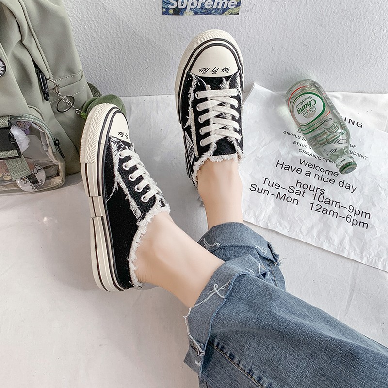 [Mã FAGREEN245 giảm 10% tối đa 30k đơn từ 99k] Giày sục nữ Vessell Style rách cá tính , Hot Trend mới nhất 2020 HAPU | BigBuy360 - bigbuy360.vn